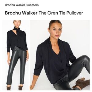 BROCHU WALKER Black Onyx Oren Tie Pullover Sweater